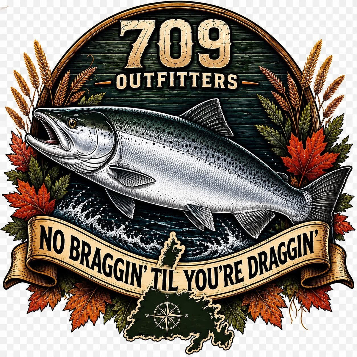 No Braggin' Til You're Draggin' 709 Outfitters T-Shirt