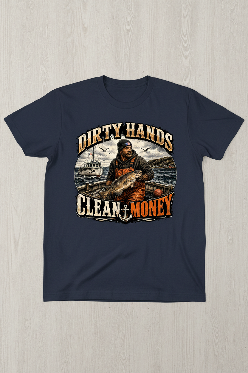 Dirty Hands Clean Money T-Shirt - Navy