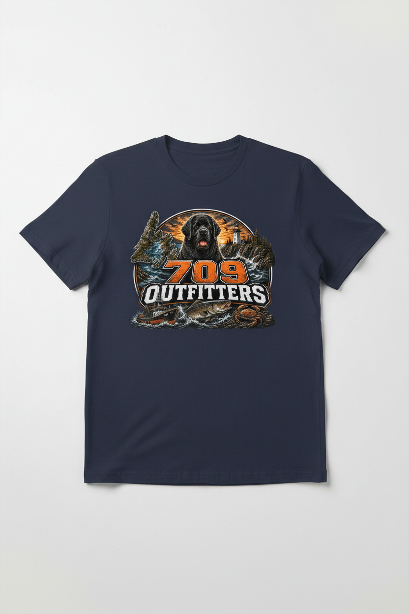 Newfoundland Dog T-Shirt - Navy