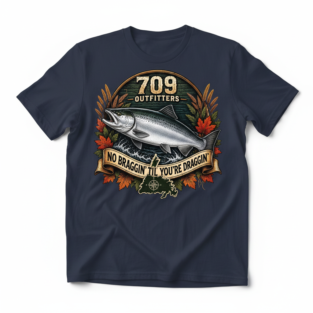No Braggin' Til You're Draggin' T-Shirt - Navy